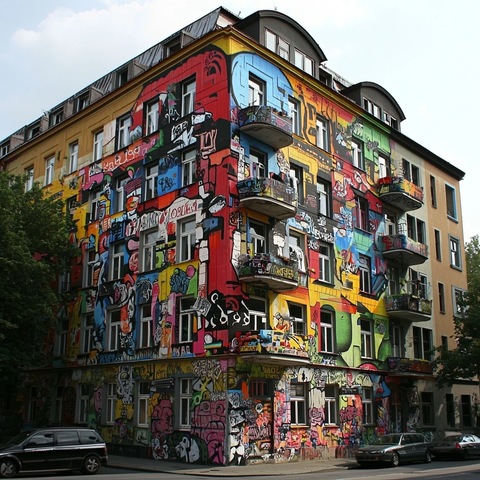 涂鸦艺术公寓建筑全景
