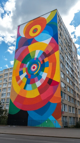 大圆圈涂鸦壁画