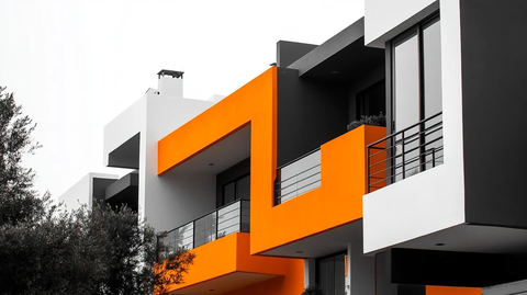 黑白橙色豪华住宅内饰