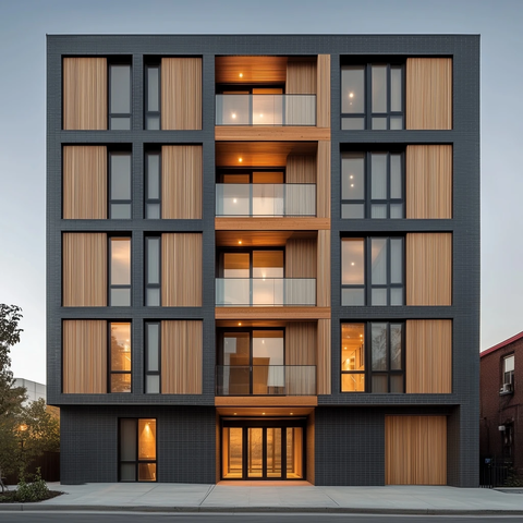 混凝土街道与木结构住宅