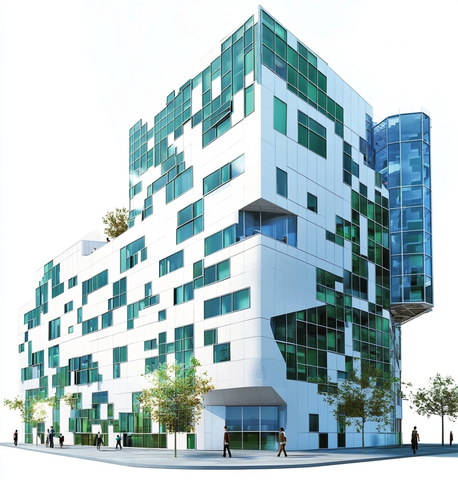 像素玻璃幕墙建筑设计