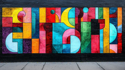 涂鸦砖墙彩色图案设计