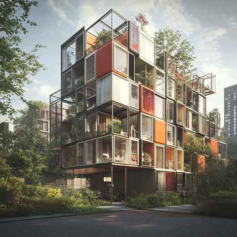 钢架结构连接多个建筑单元