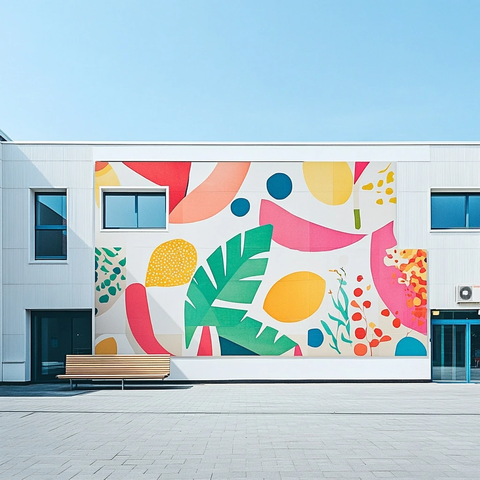 学校图形图案外墙横幅