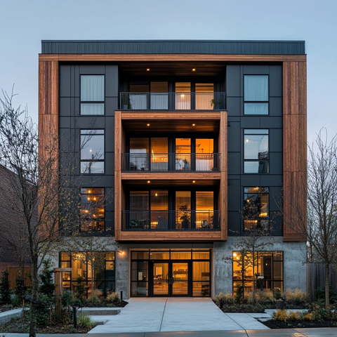 混凝土底层与木质上层建筑