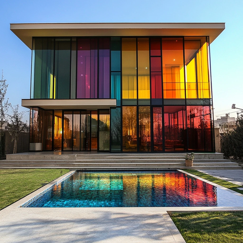 玻璃幕墙别墅夜景