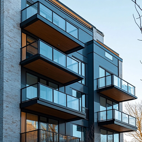 铝制阳台公寓建筑一体化