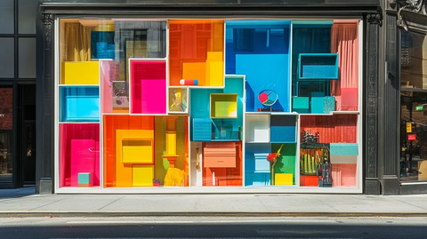 彩色道具填充的巨型白板