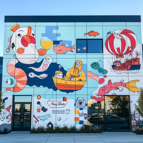 啤酒馆咖啡店餐馆壁画