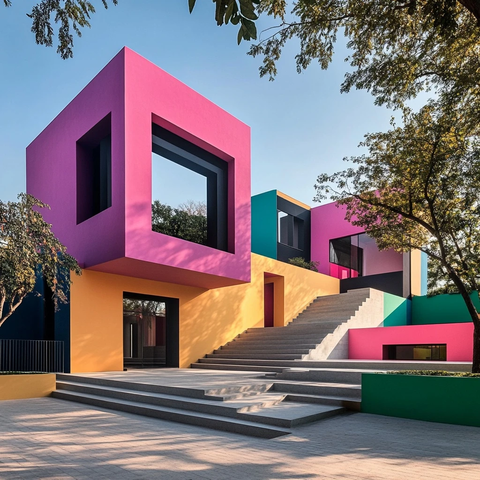 彩色积木与木质地板