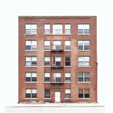 砖墙建筑侧面拼接图