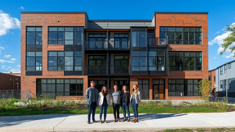年轻建筑师庆祝住房项目开业