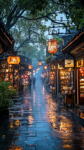 烟雨古镇街道
