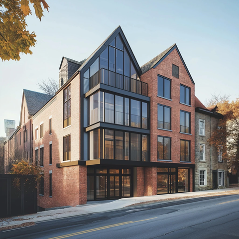 垂直分段式住宅楼外观