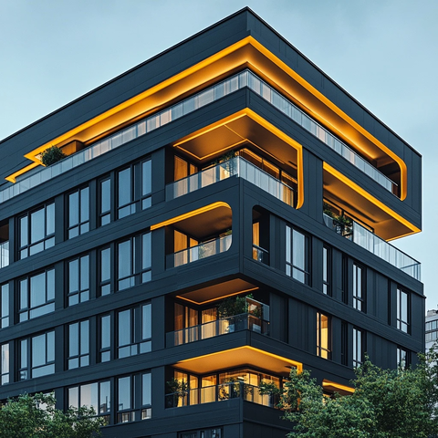 黑色金色建筑外观