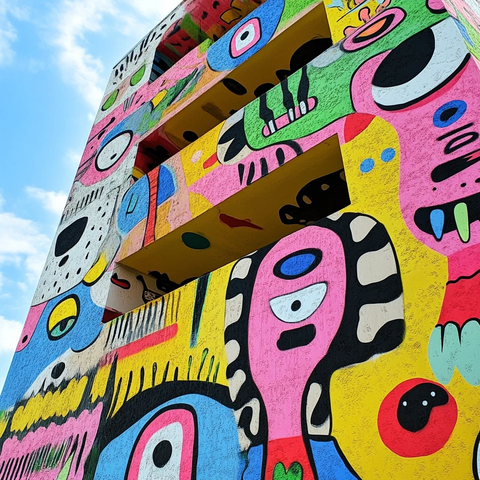 年代复古街艺彩色装饰