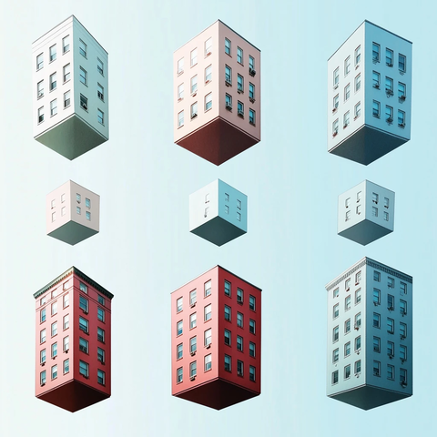 彩色建筑悬浮情感