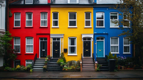 彩色房屋前门台阶设计