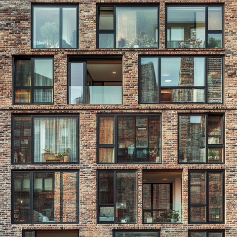 砖墙玻璃窗格设计