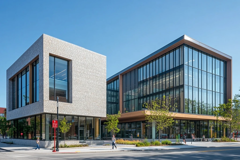 石砖建筑与木质结构街道