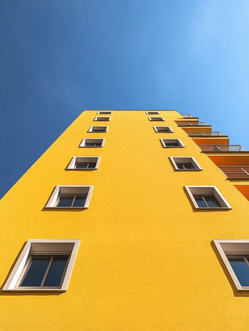 黄色墙壁高耸入云