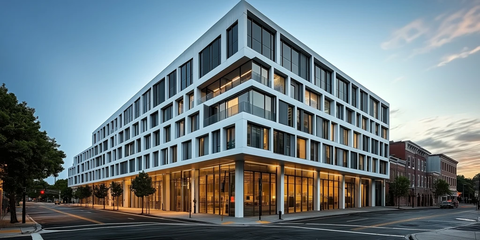 六层高楼城市转角建筑