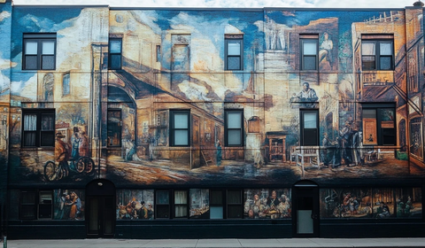 墙绘壁画展现历史传承