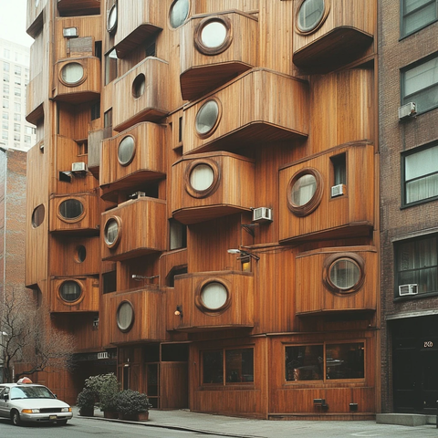 木质胶囊单元嵌入核心结构