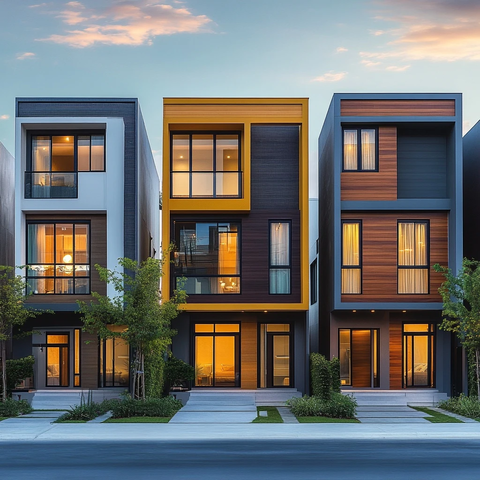 三种住宅并列展示