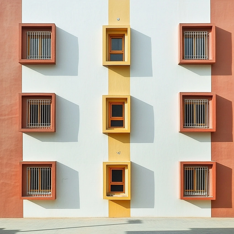 三层宿舍楼外观中央开放空间