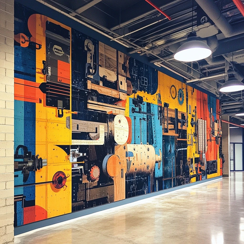 木工金属数字设计壁画