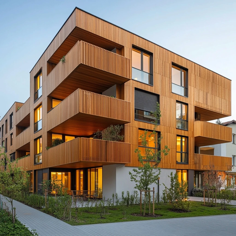 木质外墙阳台住宅