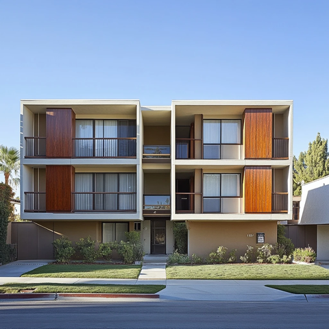 三层公寓长窄立面设计