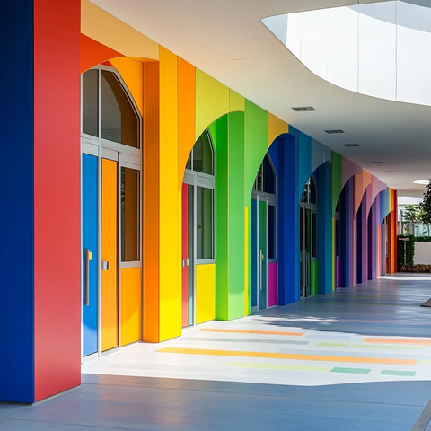 彩虹色校门入口