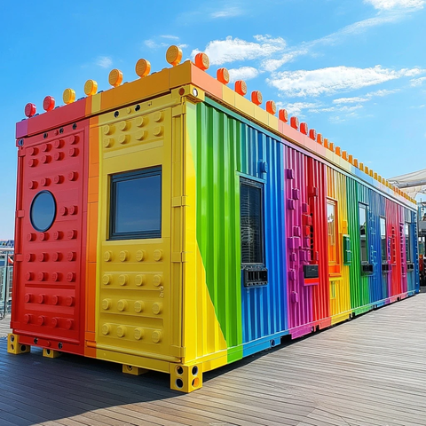 彩虹色乐高积木集装箱