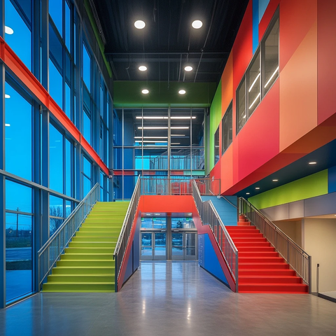 彩色钢结构培训空间