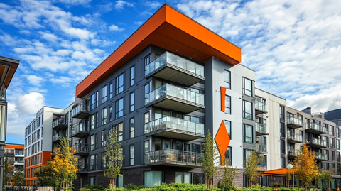 公寓楼外墙箭头标识