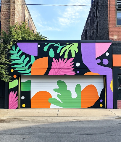 抽象形状热带叶几何图案