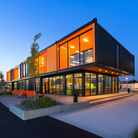 单层橙黑集装箱商业中心