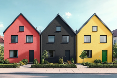 四色房屋排列展示