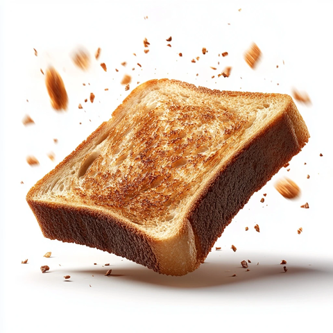 掉落吐司切片白背景