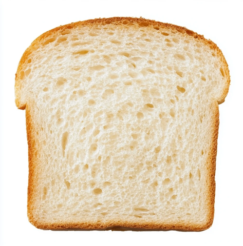 白面包切片顶部视角