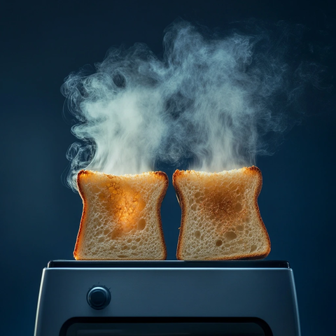 烤面包机吐司冒烟场景