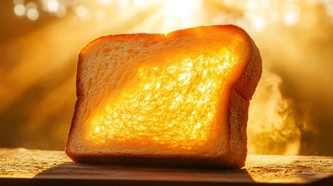 女子吃三明治搭公交