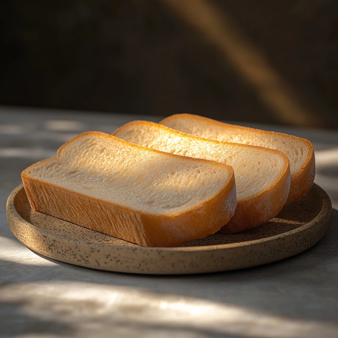 面包片与奶油的近距离特写