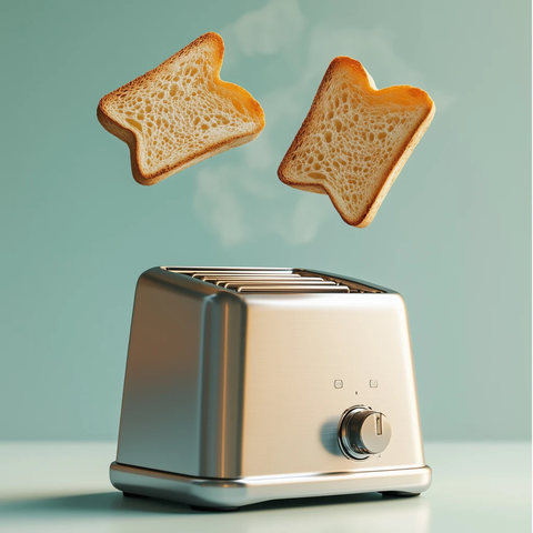 现代镀铬烤面包机