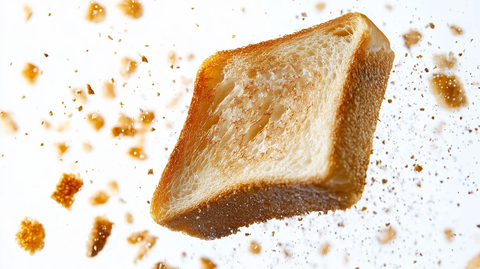 吐司飞跃白背景