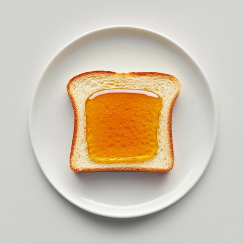 白面包片薄涂蜂蜜