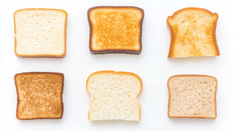 吐司切片白色背景多角度