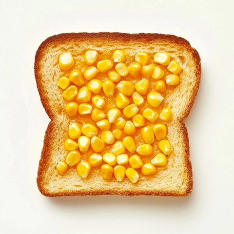 玉米粒散布烤面包片